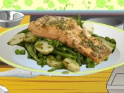 Salmon with Minty Veg