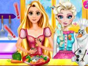 Elsa and Rapunzel Cooking Disaster